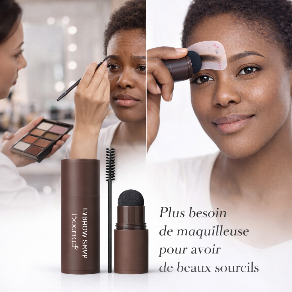Kit Tampon à Sourcils Pro – Résultat Naturel (Couleurs Marron & Noir)