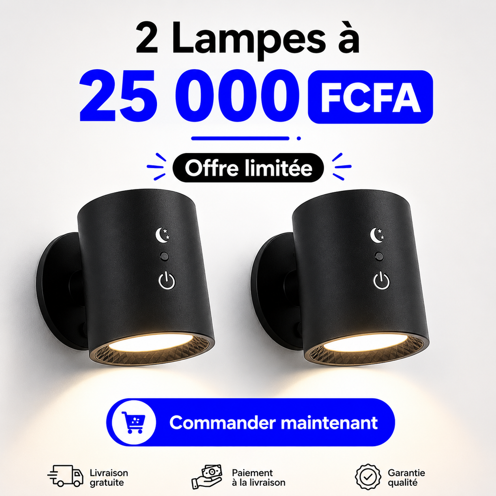 Lampe Murale Rechargeable – Double Éclairage Haut & Bas (Lot de 2 Lampes)