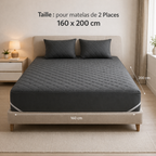 Protège-Matelas Imperméable 2 Places + 2 Couvre-Oreillers Offerts