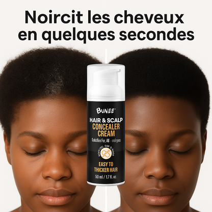 Crème pour Cheveux - Masque les trous + Noircit instantanément