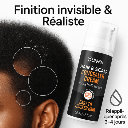 Crème pour Cheveux - Masque les trous + Noircit instantanément