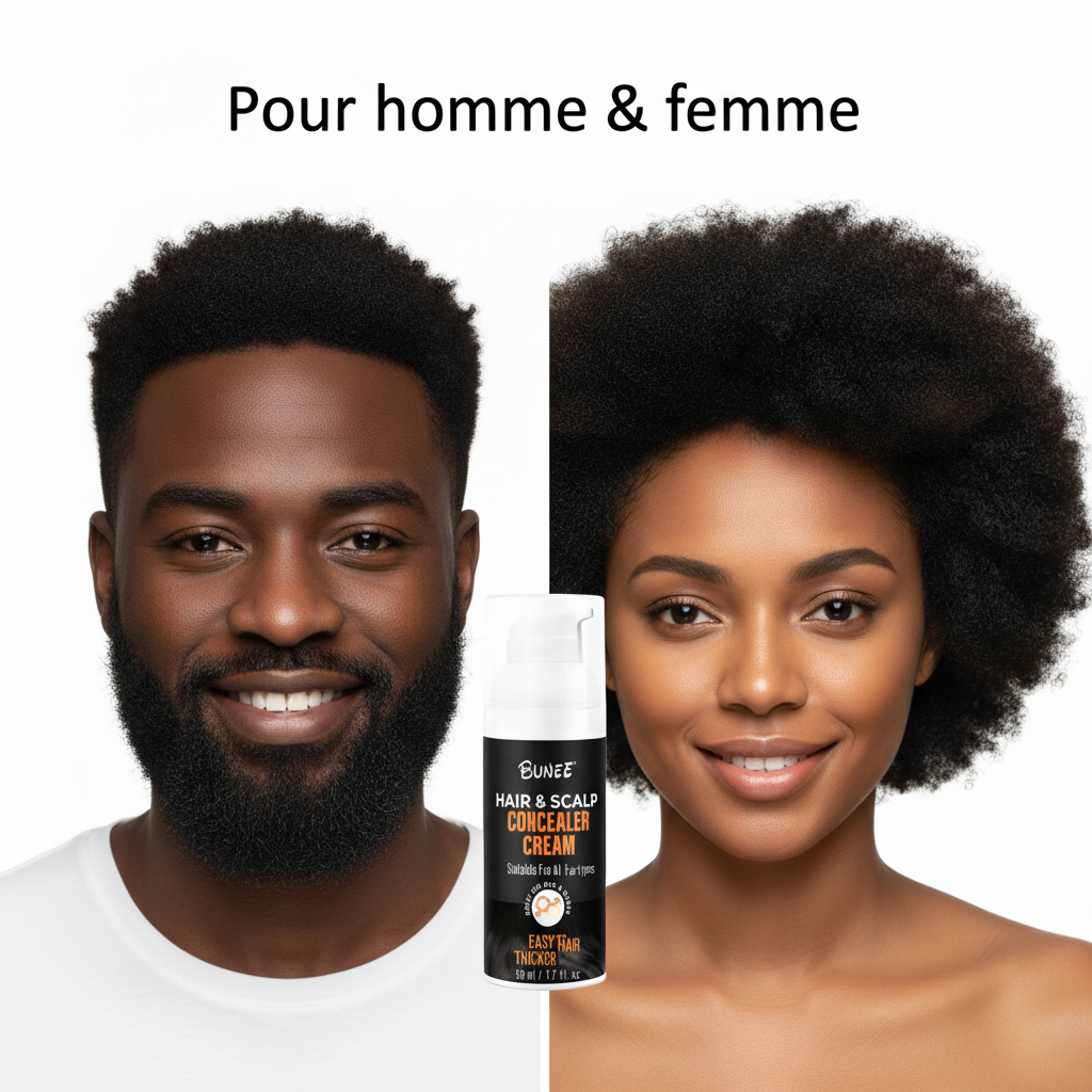 Crème pour Cheveux - Masque les trous + Noircit instantanément