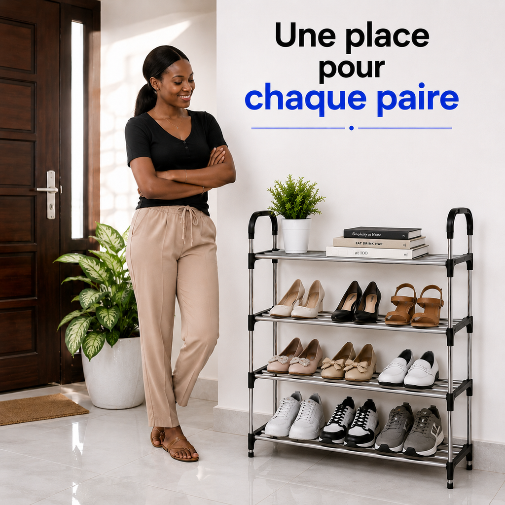 Étagère à Chaussures Gain de Place 4 Niveaux™