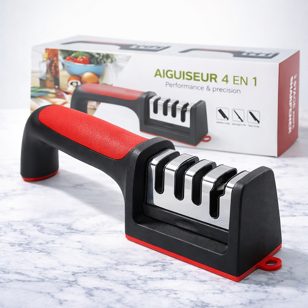 Aiguiseur de Couteaux 4 en 1 – Redonnez du tranchant à vos couteaux