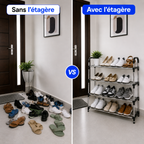 Étagère à Chaussures Gain de Place 4 Niveaux™