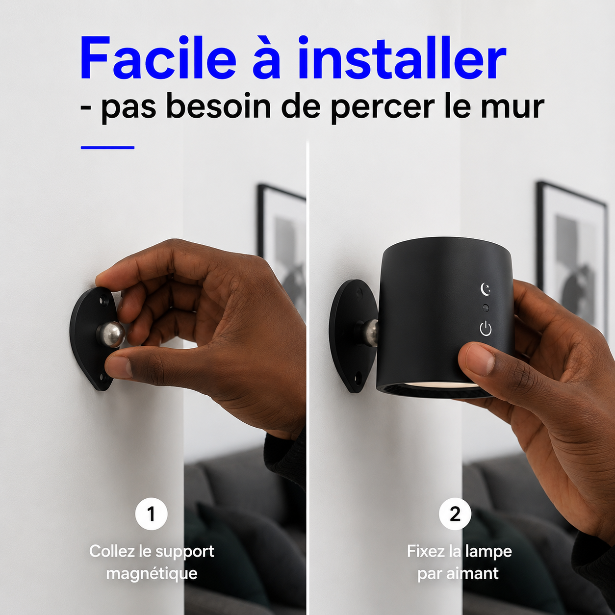 Lampe Murale Rechargeable – Double Éclairage Haut & Bas (Lot de 2 Lampes)