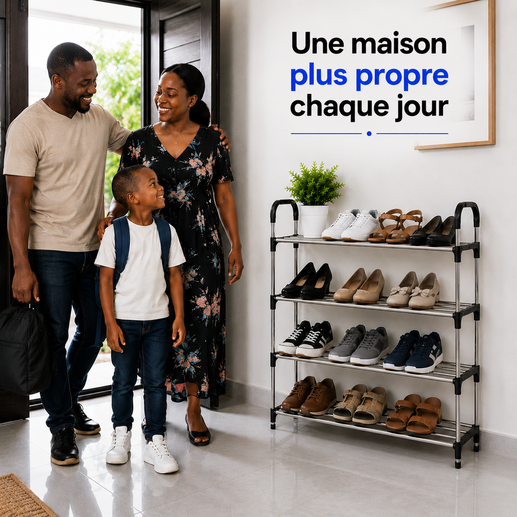 Étagère à Chaussures Gain de Place 4 Niveaux™
