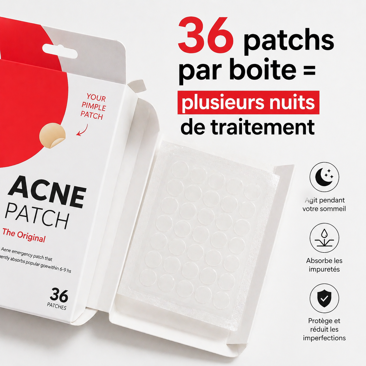 Patch Anti-Acné Invisible - Dites adieu à vos boutons