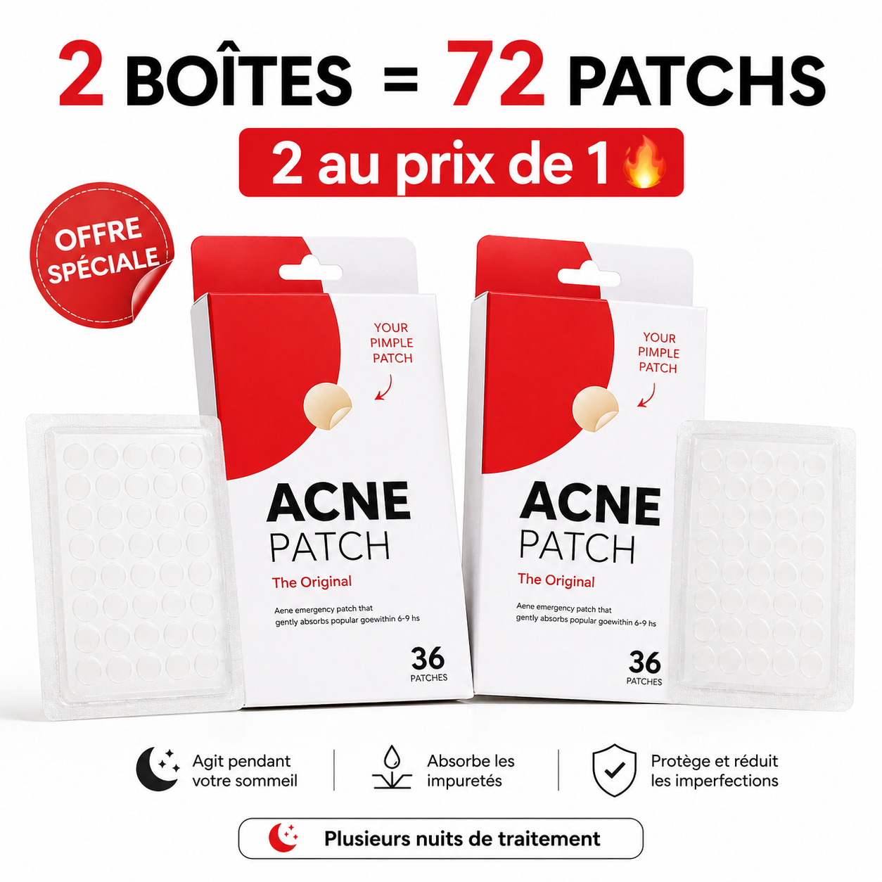 Patch Anti-Acné Invisible - Dites adieu à vos boutons