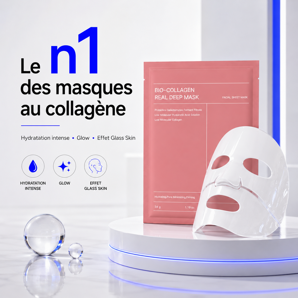 Masque au collagène - hydrate & nourrit la peau