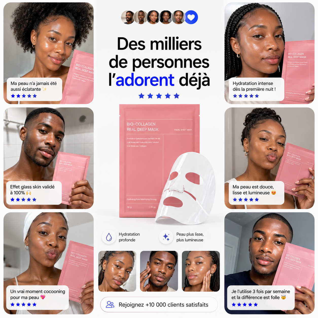 Masque au collagène - hydrate & nourrit la peau