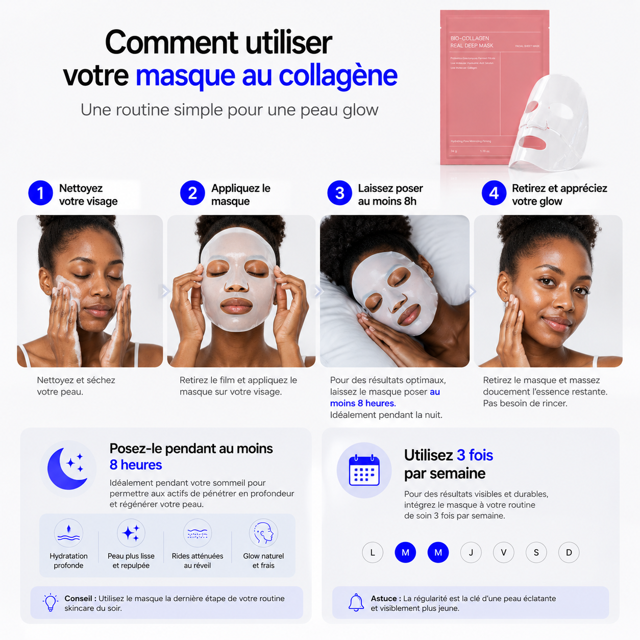 Masque au collagène - hydrate & nourrit la peau