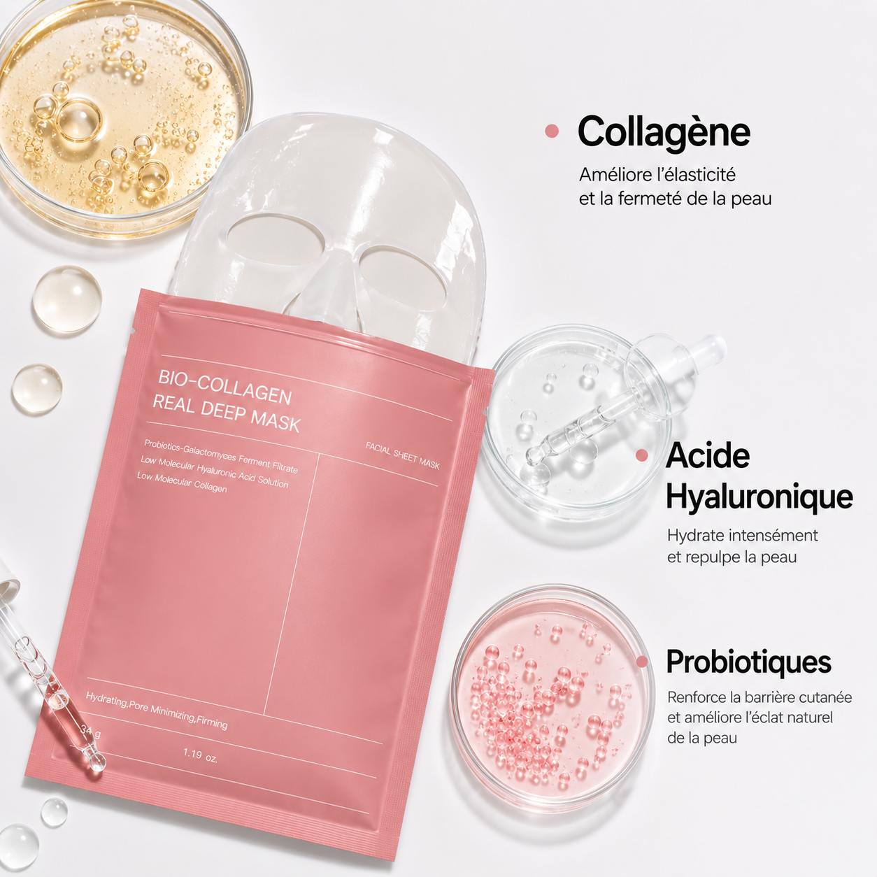 Masque au collagène - hydrate & nourrit la peau