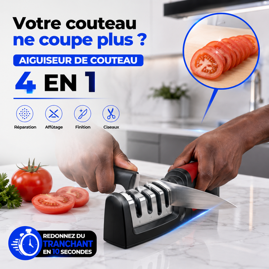 Aiguiseur de Couteaux 4 en 1 – Redonnez du tranchant à vos couteaux
