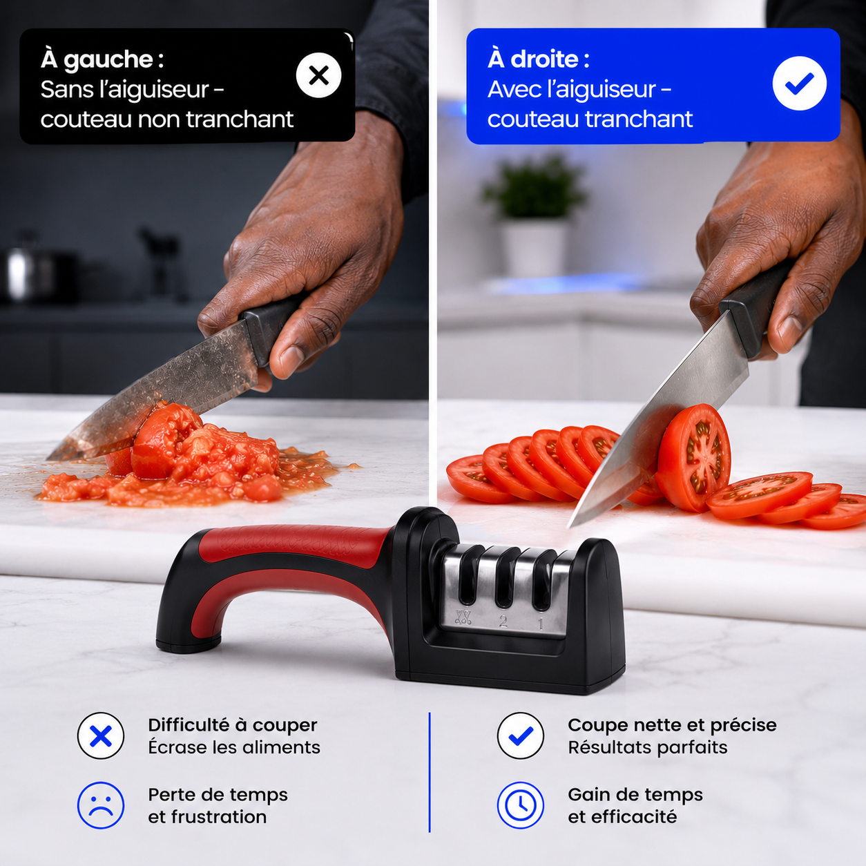 Aiguiseur de Couteaux 4 en 1 – Redonnez du tranchant à vos couteaux
