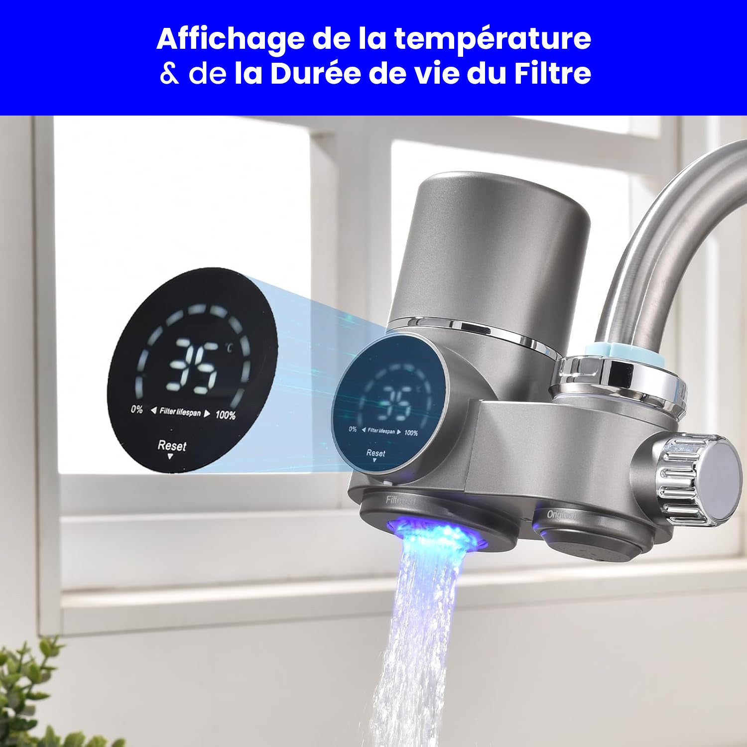 Purificateur d'eau de robinet intelligent - Avec Rayon UV
