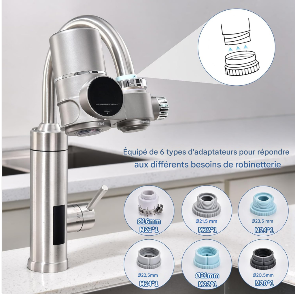 Purificateur d'eau de robinet intelligent - Avec Rayon UV