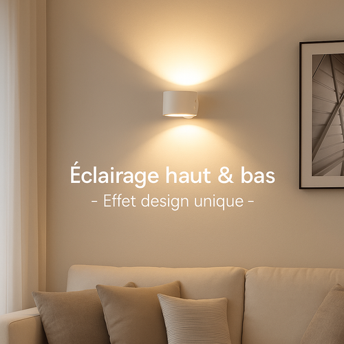 Lampe Murale Rechargeable – Double Éclairage Haut & Bas (Lot de 2 Lampes)